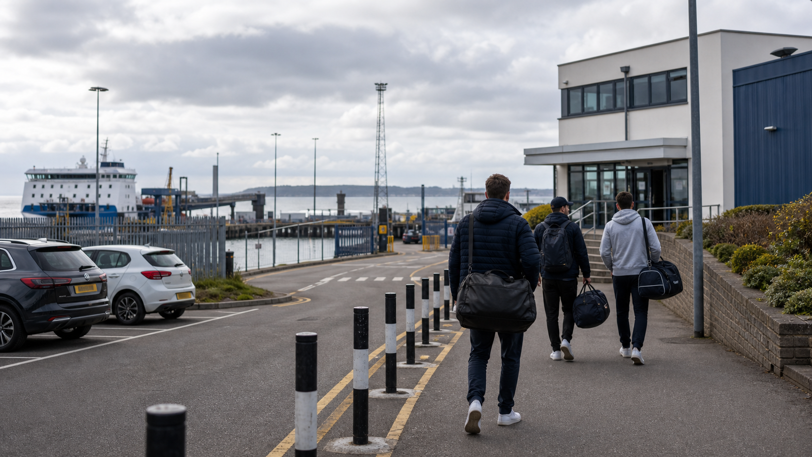 Students arriving at a port training centre before course week